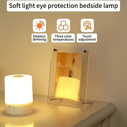 Rechargeable Touch Bedside Lamp with 800mAh Battery, Dimmable LED and White, Warm or Neutral Light Modes for Bedroom, Living Room and Office Desk Decor
