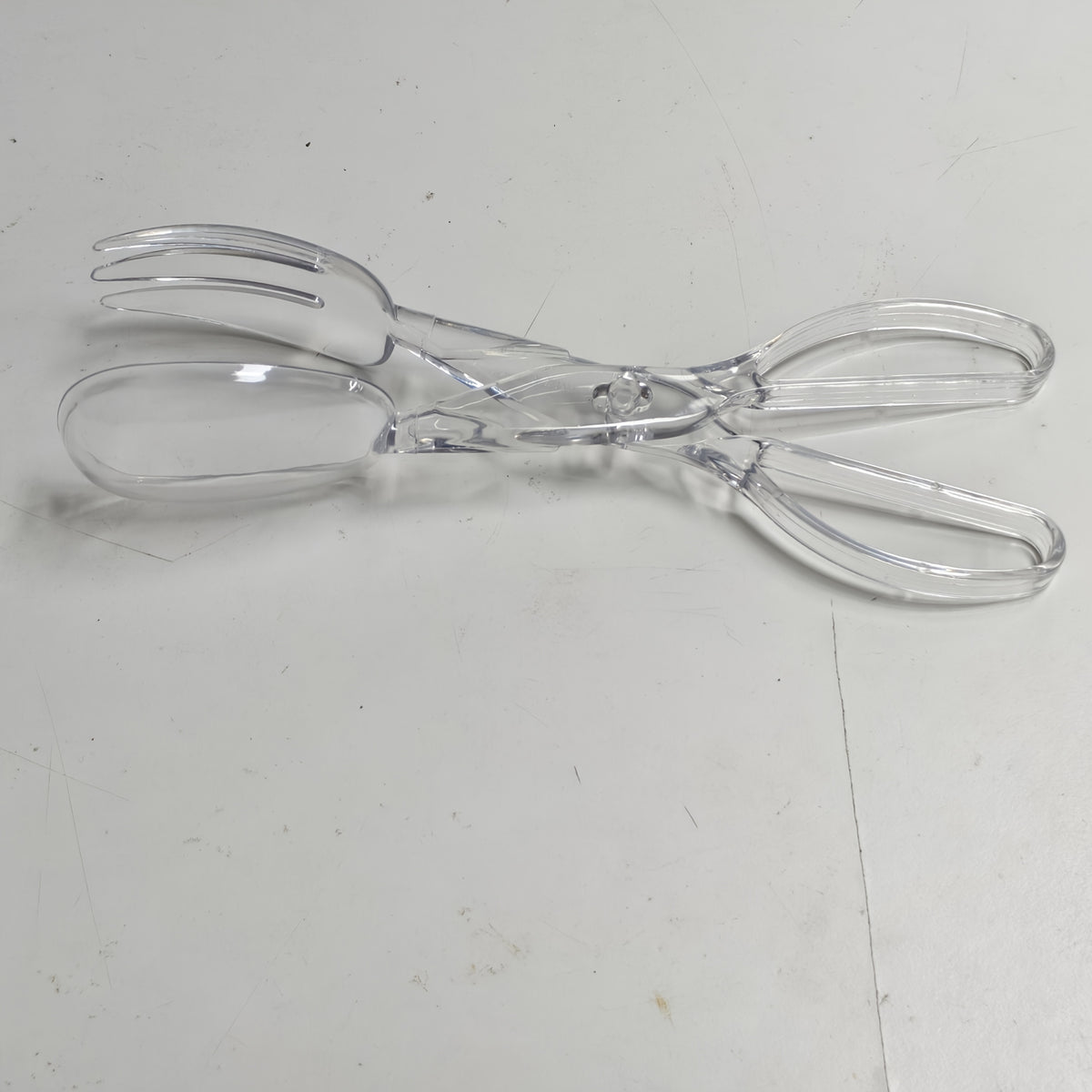 Transparent Plastic Salad Scissors, Reusable Single Serving Tool for Kitchen Salad Bowls, Buffet Tables, Outdoor Meals and Party Catering Setups