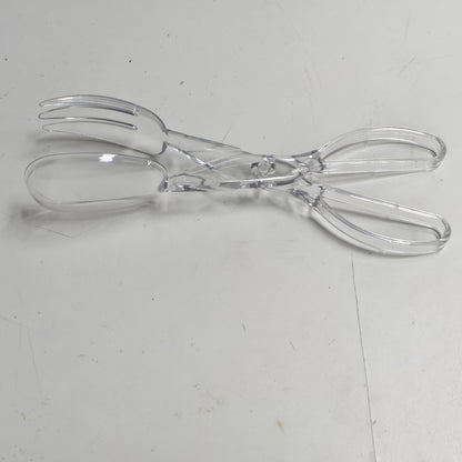 Transparent Plastic Salad Scissors, Reusable Single Serving Tool for Kitchen Salad Bowls, Buffet Tables, Outdoor Meals and Party Catering Setups