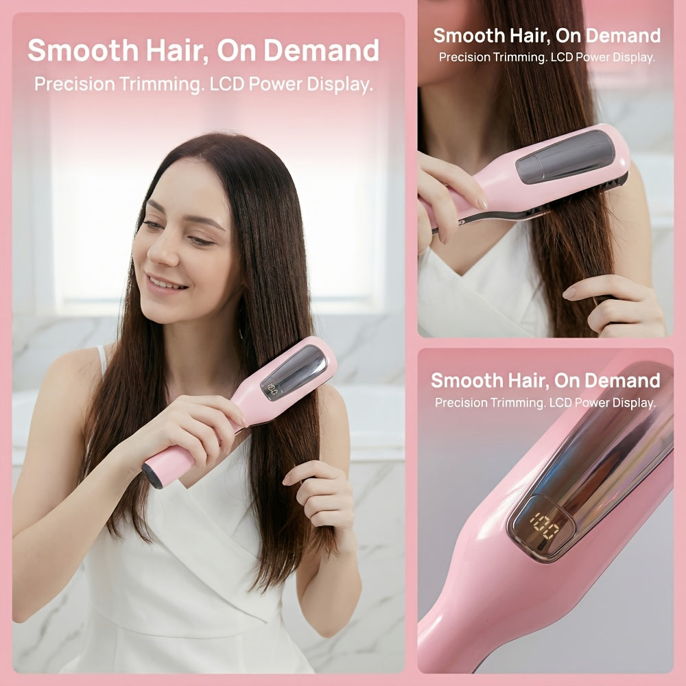 Cordless Split-End Hair Trimmer with Rechargeable Design, Hair-End Cutting Tool in PINK22 or pink33 Option Labels for Personal Grooming and Hair Care Routines