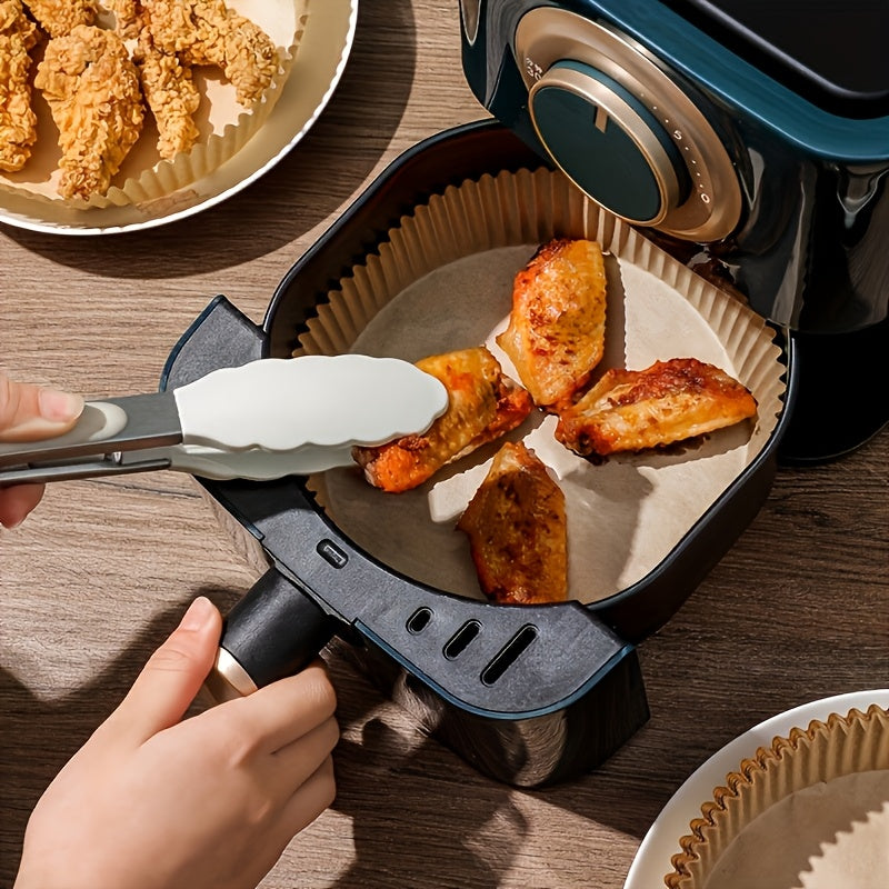 Yellow Square Air Fryer Liners in 50 or 100-Piece Packs with Listed Nonstick and Oil-Proof Design for Compatible Oven Baking and Everyday Kitchen Cooking
