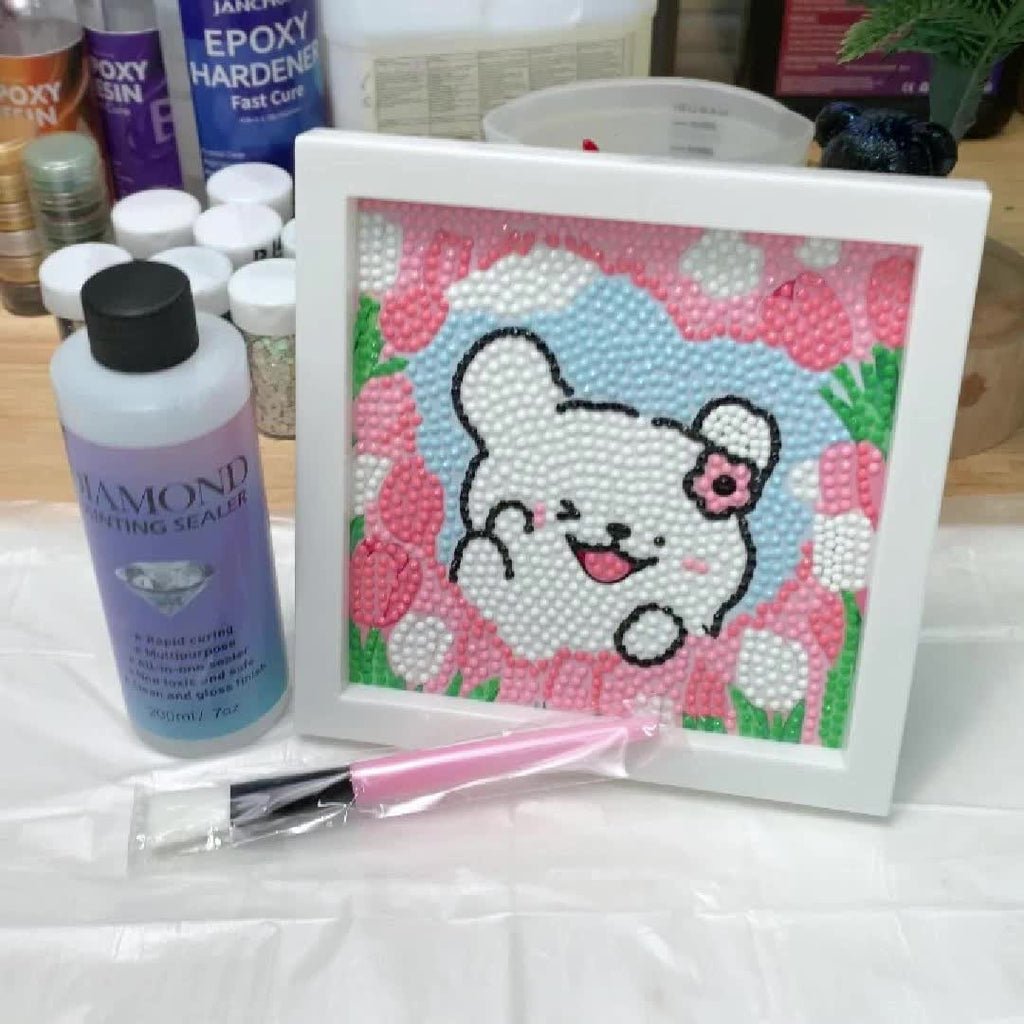 Diamond Painting Sealer Kit with Brush, Craft Surface Finishing Formula for Diamond Art and Puzzles, 240ml, 400ml or 800ml Options for Handmade Gifts