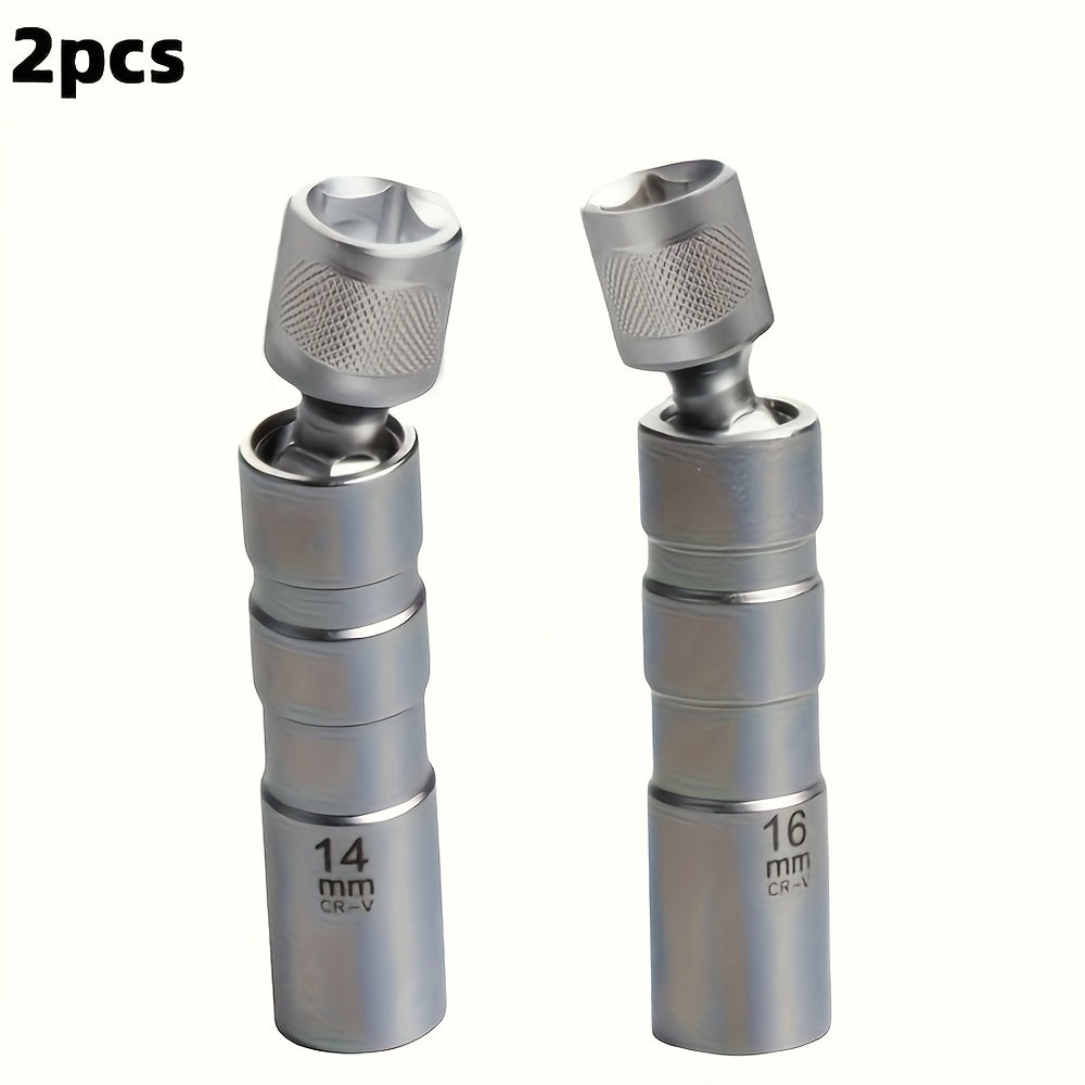 Spark Plug Socket Set with Magnetic Design and Listed 14mm plus 16mm Sizes, Alloy Steel Tool Selection for Compatible Automotive Spark Plug Maintenance