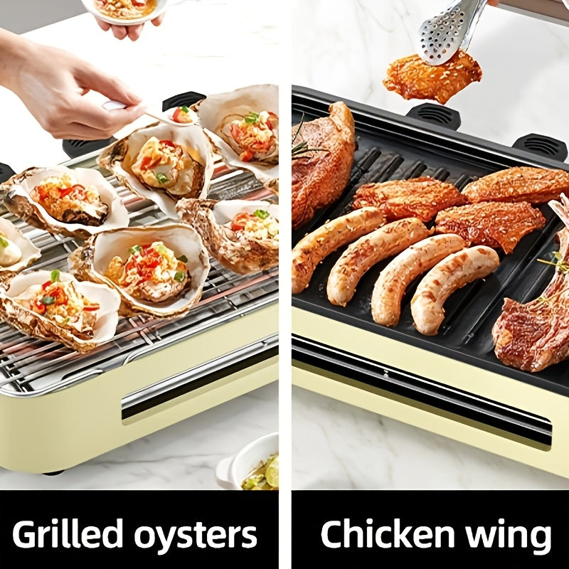 1700W Indoor Electric Grill with Temperature Control, Black Gift-Bag Option and Listed Detachable Nonstick Cooking Board for Home Meals and Tabletop BBQ