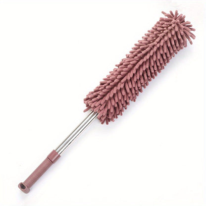 Chenille Telescopic Duster with Extendable Pole and Detachable Washable Head for Furniture, Ceiling Fans, Windows, Office and Car Interior Dusting