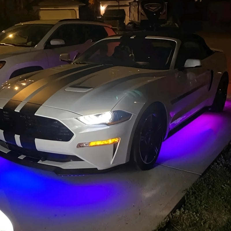 Exterior LED Accent Lighting Kit with Multiple Scene Modes, App and Wireless Control for Compatible Car, Truck and SUV Decorative Vehicle Lighting