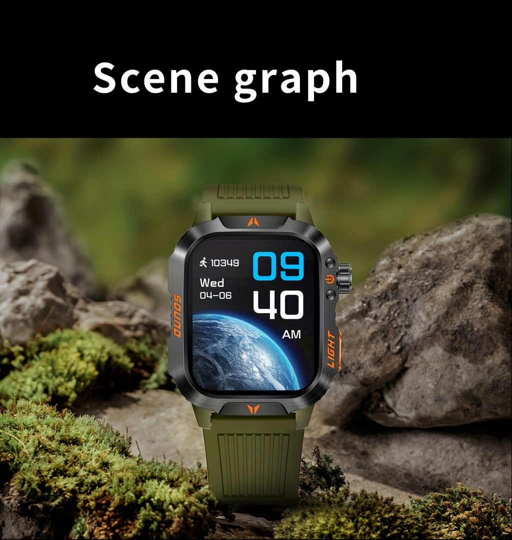 Outdoor Calling Smartwatch with Listed Compass, Altimeter, Barometer and LED Flashlight, 600mAh Battery and Sleep Tracking in Five Style Labels for Men