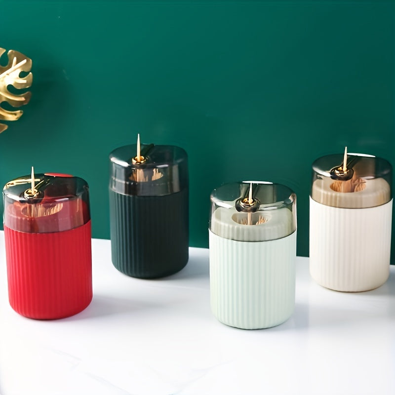 Press-Type Toothpick Dispenser for Kitchen Counters and Dining Tables, Household Storage Holder in Green, Beige, Dark Green or Red, Holder Only Without Toothpicks