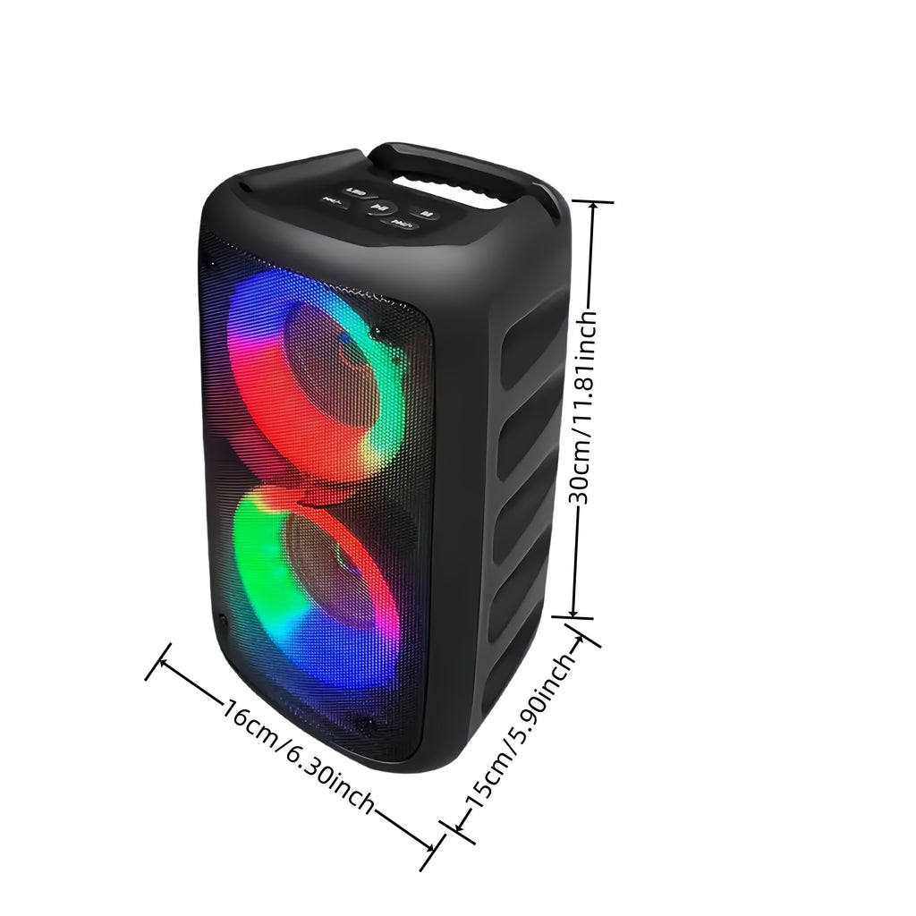 Karaoke Machine with Microphone Options, Portable Bluetooth Speaker with LED Lights, Dual Speakers, TF Card, USB, AUX & TWS for Adults and Home Parties