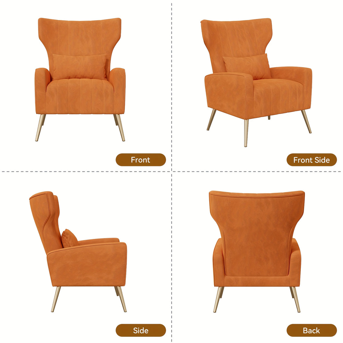 Velvet Accent Armchair with Metal Legs and Spring Support, Sponge-Filled Mid-Century Modern Reading Chair for Living Room and Cozy Seating Corners
