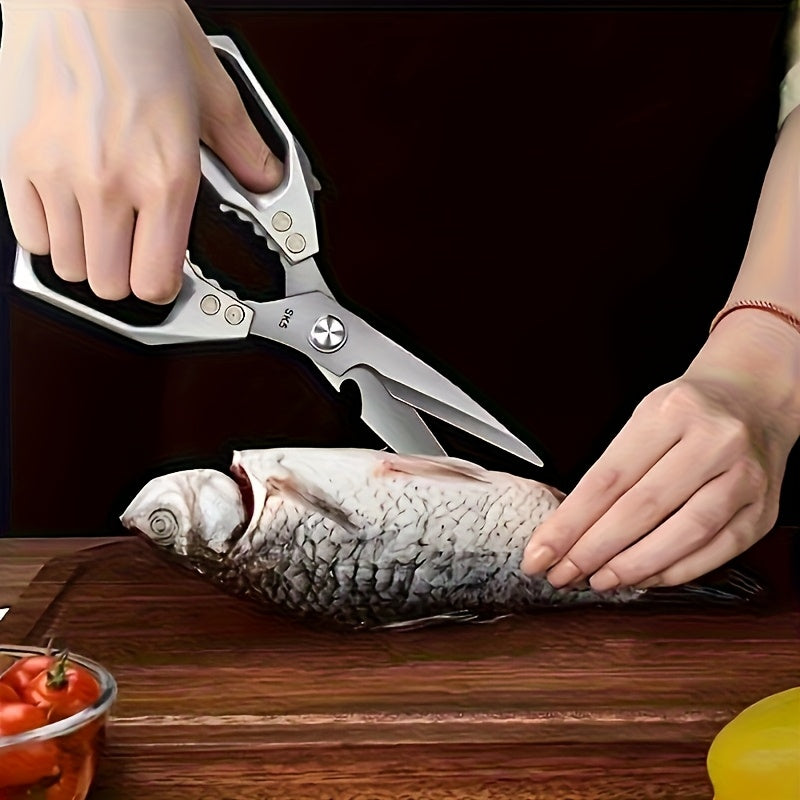 Stainless Steel Kitchen Scissors with Ergonomic Handle, Single-Pair Cooking Shears for Everyday Meat, Poultry and Fish Preparation in Home Kitchens