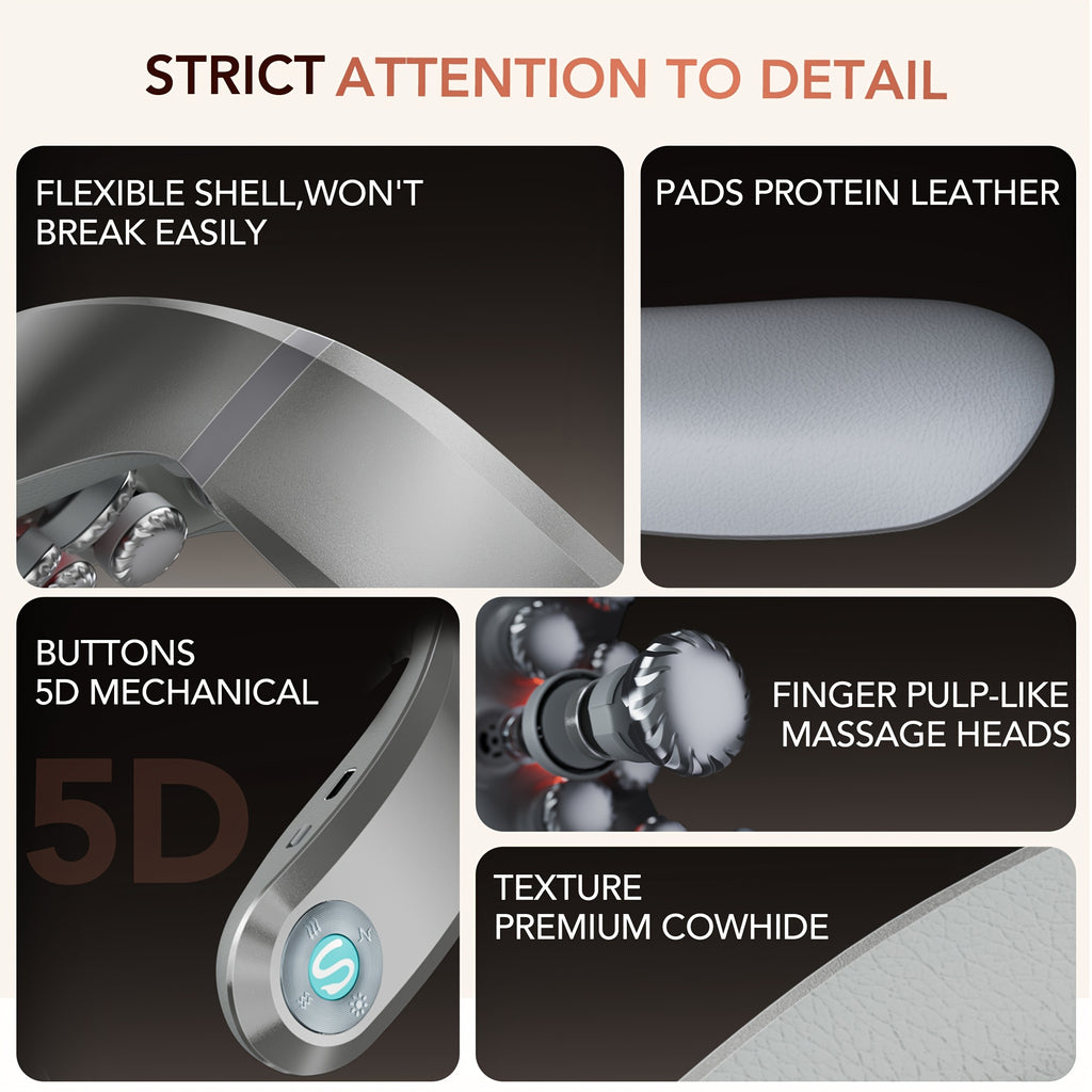 Portable Neck Massager with Heat by SKG, Cordless Wearable USB-Rechargeable Personal Care Device in Basic White or G7 PRO-E Options for Home and Office Breaks