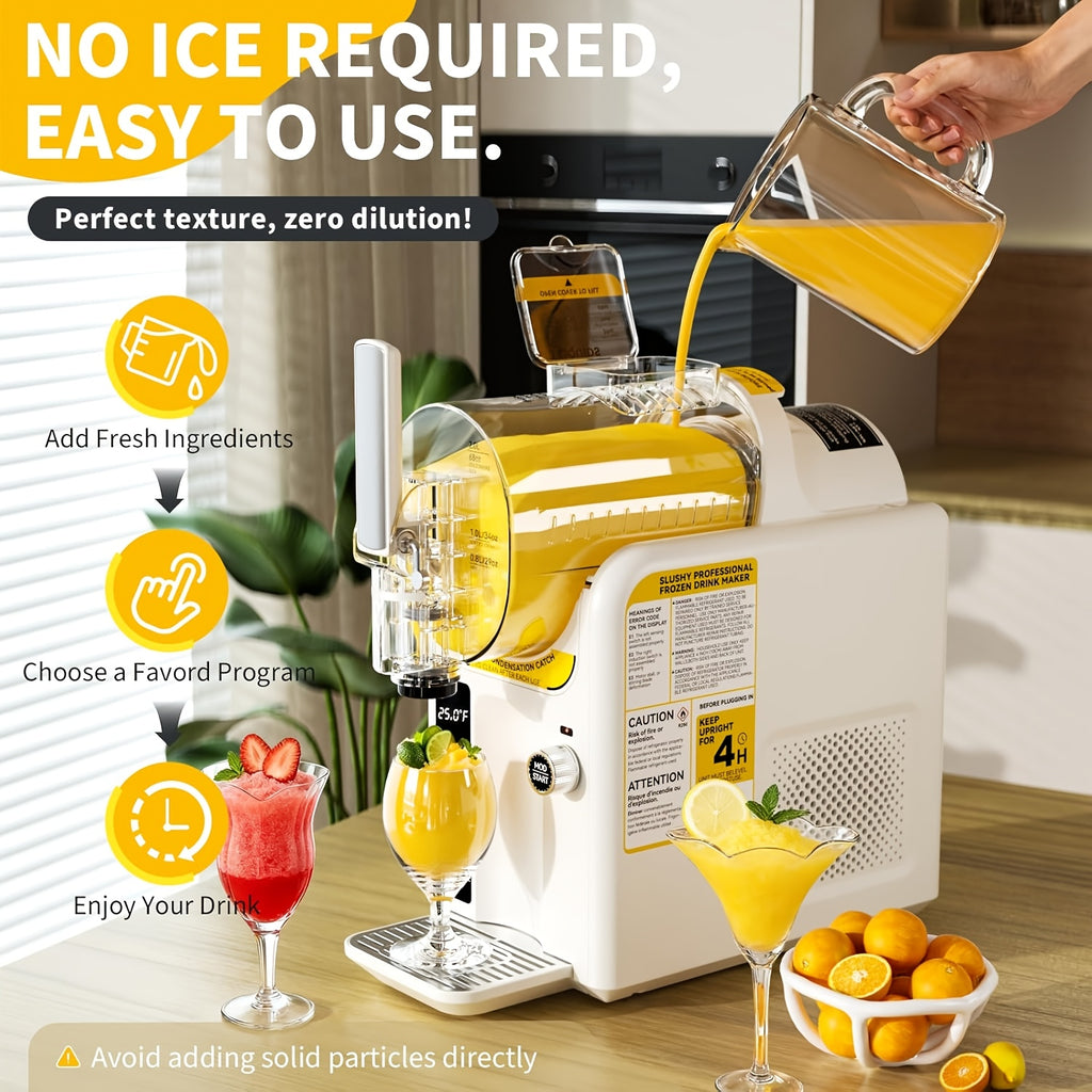 Slushie Machine and Ice Cream Maker by BAOTREE, 2-in-1 Frozen Drink Maker with 5 Presets, No Ice Needed and Self-Cleaning for Home Treats