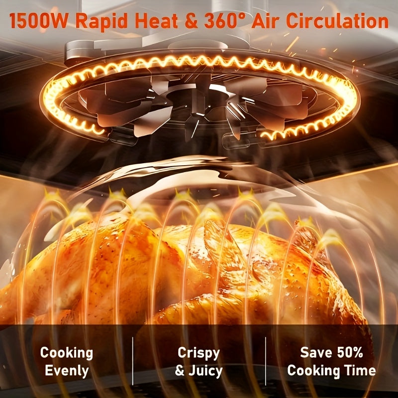 Air Fryer Toaster Oven Combo, Extra Large Capacity Convection Oven with 360° Hot Air Circulation, LED Digital Display and Precise Temperature Control, Stainless Steel, 16QT