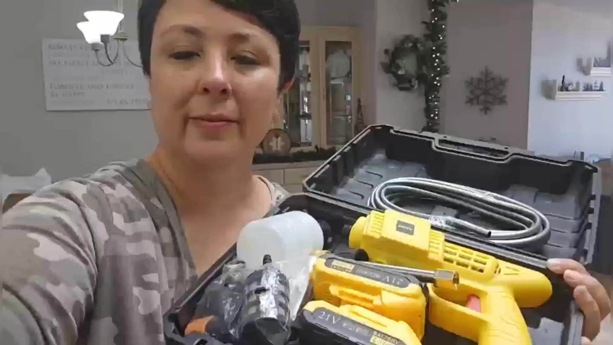 Cordless Pressure Washer for Car, Yard and Garden Cleaning, Portable Water Spray Gun with One- or Two-Battery Options and Selected Tool Box Packages