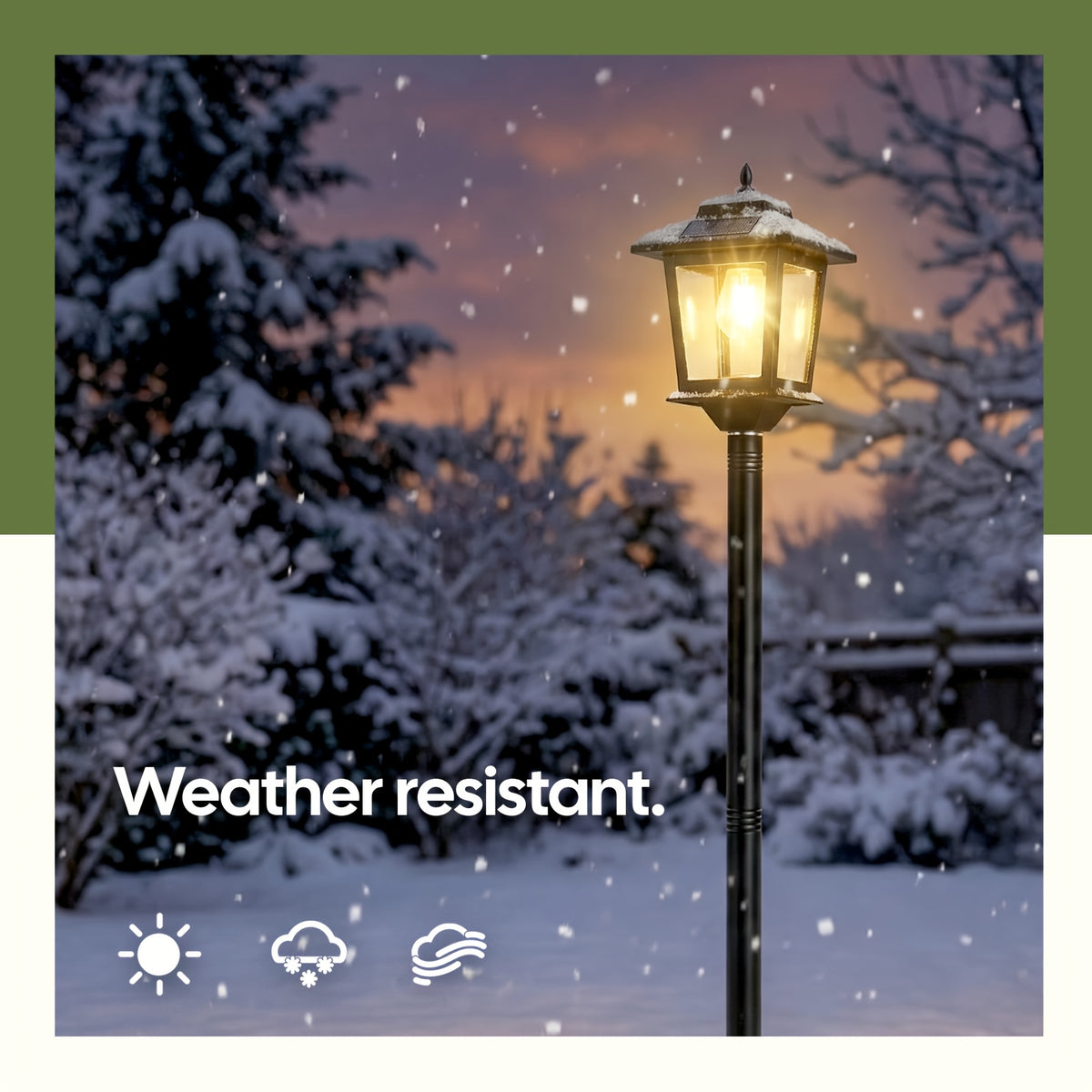 Warm White Solar Lamp Post Pair, Model 05I Two-Piece Decorative Outdoor Floor Lights with Listed 1800LM Claim for Garden, Yard and Entryway Displays