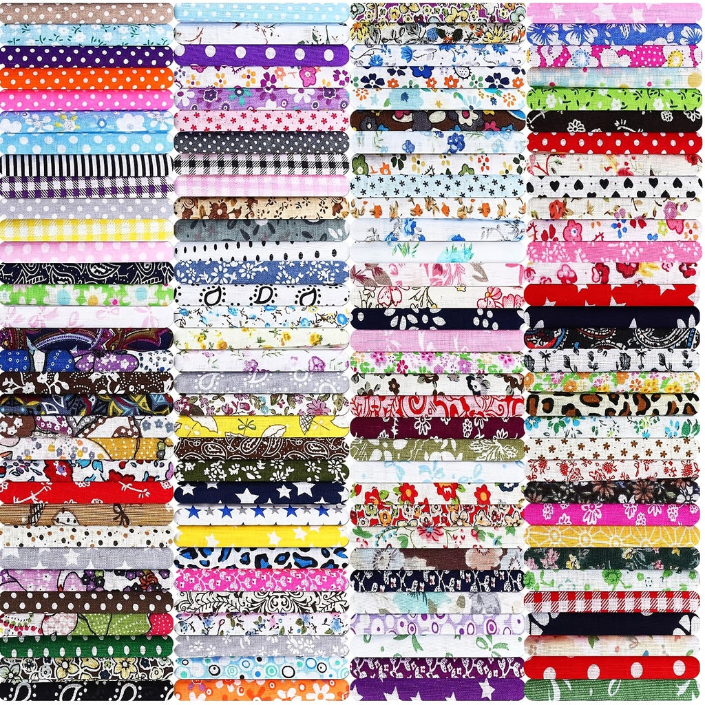 Cotton Quilting Fabric Squares, 600-Piece Precut 4 x 4 Inch Floral Patchwork Bundle in Mixed Colors for DIY Sewing, Quilt Blocks, Crafts and Clothing Accessories