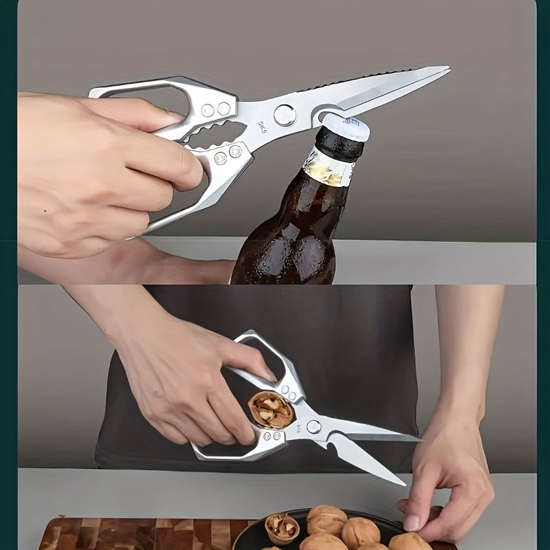 Stainless Steel Kitchen Scissors with Ergonomic Handle, Single-Pair Cooking Shears for Everyday Meat, Poultry and Fish Preparation in Home Kitchens