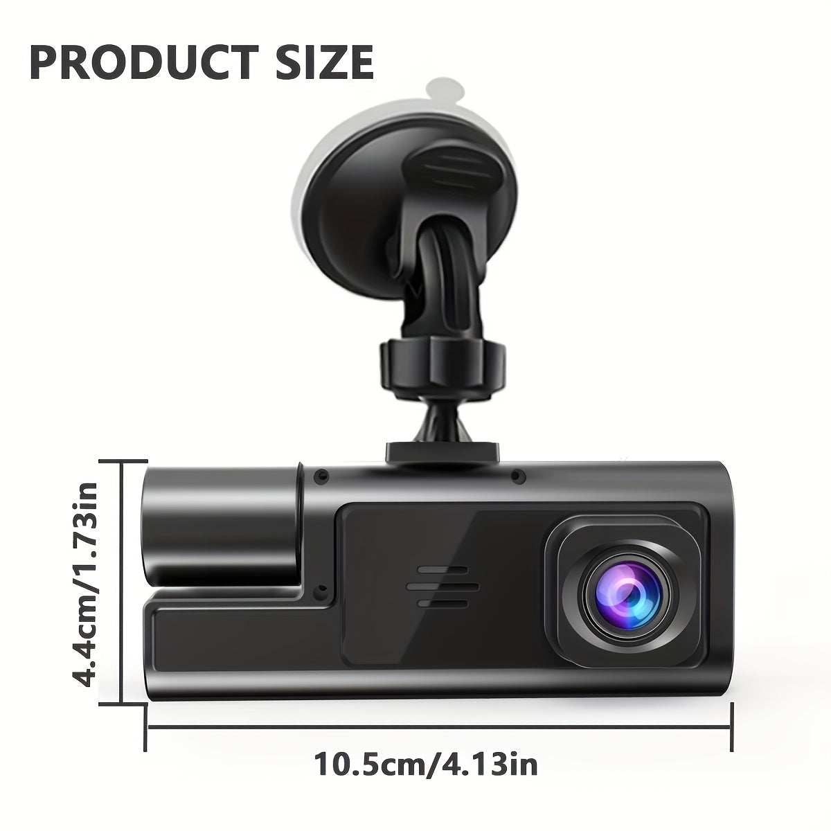 Dual or Triple Lens Dash Cam, Black Vehicle Camera with Listed 1080P Front and 720P Rear Recording, Loop Recording and G-Sensor References, Select 32G and Wi-Fi Options