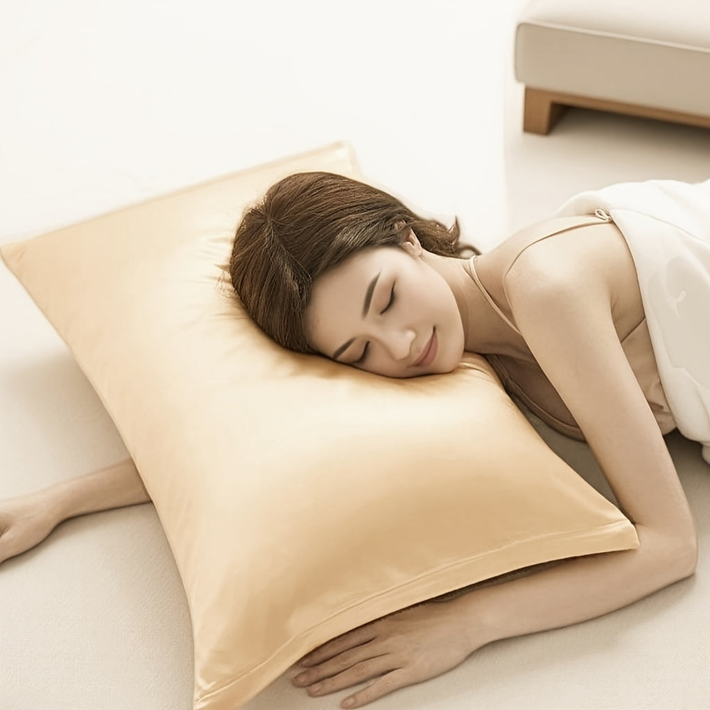 Satin Pillowcase Set of Two, Smooth Sleeping Pillow Covers with Ten Size Labels and Sixteen Color Options for Bedroom Bedding and Guest Room Styling