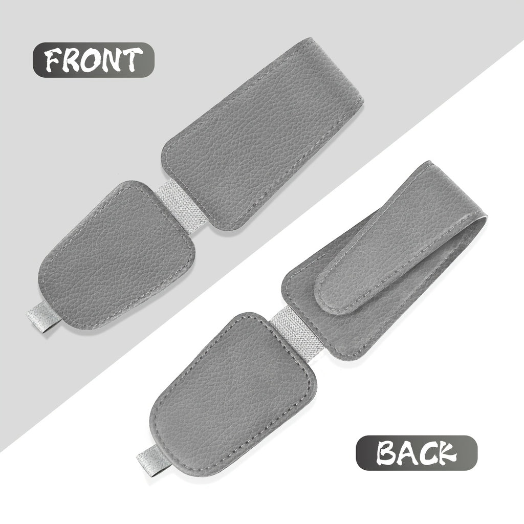 Magnetic Car Visor Sunglasses Holder by Sotfamily, Two-Piece Cloth Glasses Clip Set with Pink, Black or Gray Selections for Vehicle Eyewear Storage