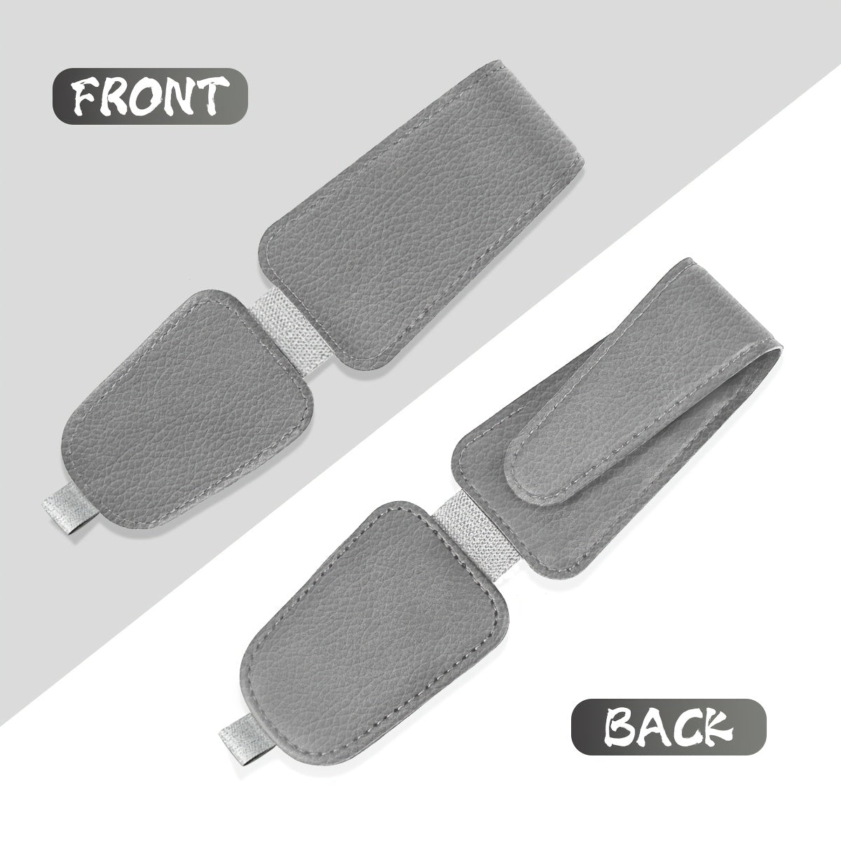 Magnetic Car Visor Sunglasses Holder by Sotfamily, Two-Piece Cloth Glasses Clip Set with Pink, Black or Gray Selections for Vehicle Eyewear Storage