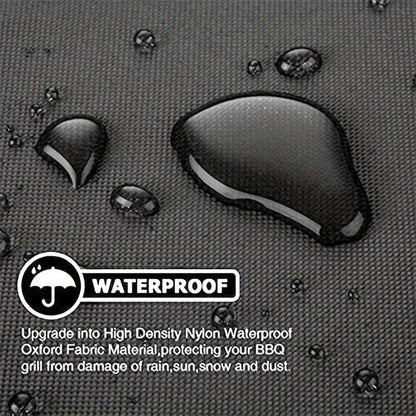 BBQ Grill Cover with Strap Fastening and Buckle Closure, Tear-Resistant Oxford Fabric Outdoor Barbecue Cover in Listed 58 x 46 x 24 Inch Size for Patio Storage