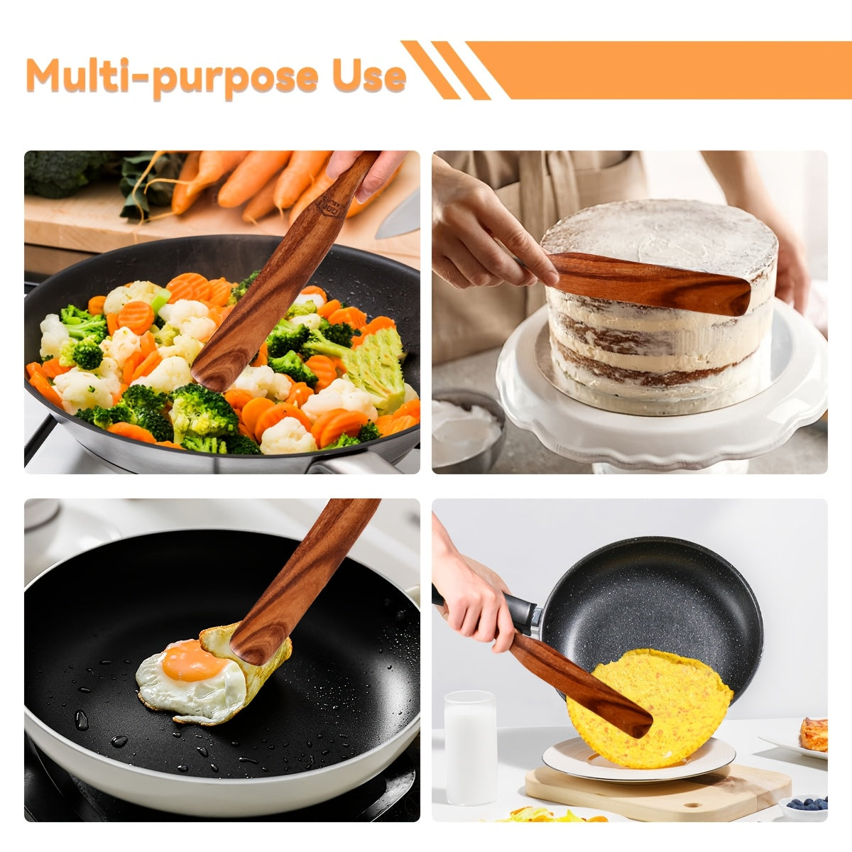 Skinny Wooden Spurtle for Sourdough Mixing and Deep Jars, Ergonomic Kitchen Stirring Spatula in Brown-1 with Single or Two-Piece Quantity Options