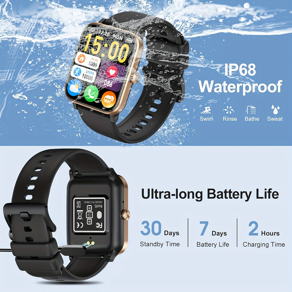 1.9-inch AMOLED Screen Smart Watch, 7-day Battery Life+IP68, Wireless Calling, Information+call Reminder, Monitoring, Step Counting Calorie Calculation Sports Watch, Aluminum Alloy Ultra Light Body