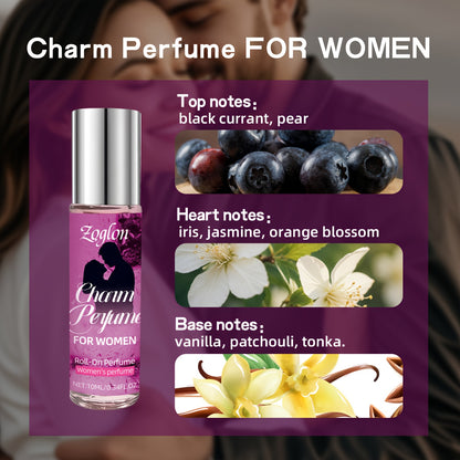 Roll-On Perfume for Women, 10ml Alcohol-Free Fragrance with Pear, Jasmine and Vanilla Notes, Floral Fruity Rollerball for Everyday Wear and Gifts