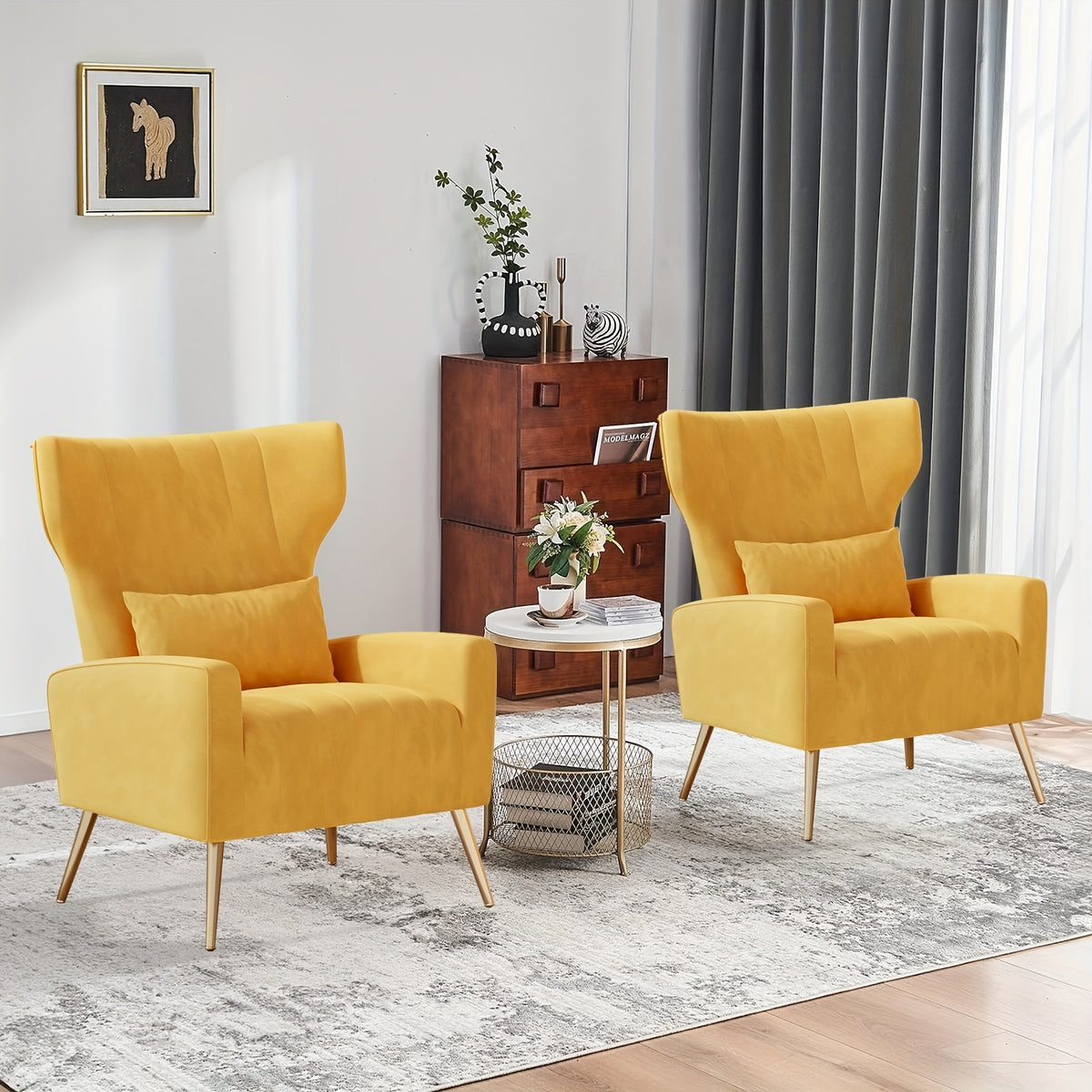 Velvet Accent Armchair with Metal Legs and Spring Support, Sponge-Filled Mid-Century Modern Reading Chair for Living Room and Cozy Seating Corners