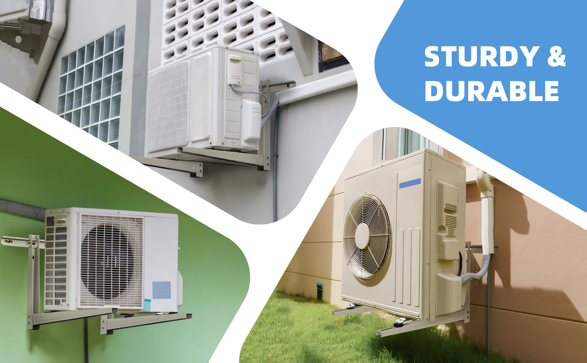 Ductless AC Wall Mount Support Bracket with Listed 9000–36000 BTU Compatibility Wording for Outdoor Mini Split and Heat Pump Installation Planning, Verify Fit and Load