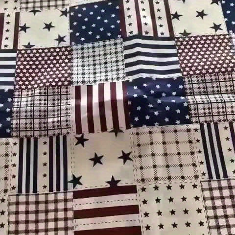 Patriotic Quilting Fabric Squares, 7-Piece Cotton Bundle with American Flag Stars and Stripes, 19.6-Inch Precuts for Sewing, Patchwork and July 4th Crafts