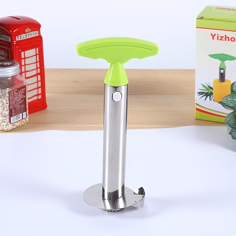 Pineapple Corer and Slicer with Listed Stainless Steel Design, Green Handle or Stainless Steel Options for Fresh Fruit Preparation and Home Kitchen Snacks