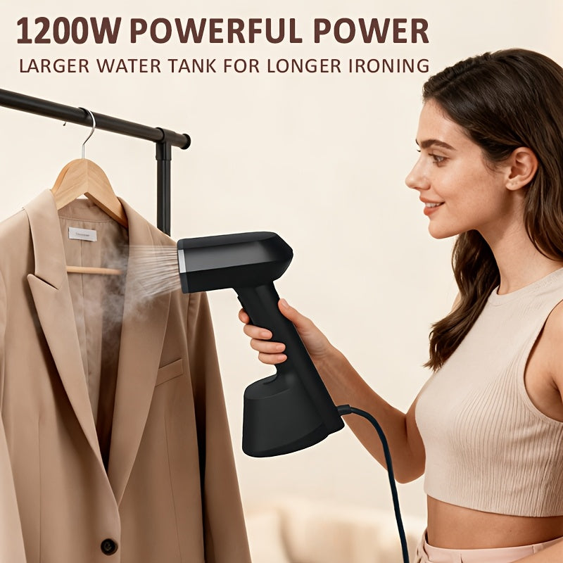 9.13oz Large Tank Clothes Steamer, 30-Second Fast Heat Handheld Garment Wrinkle Remover with Ergonomic Handle and Detachable Base, Compact Portable Steam Iron for Shirts, Dresses and Suits at Home and Travel