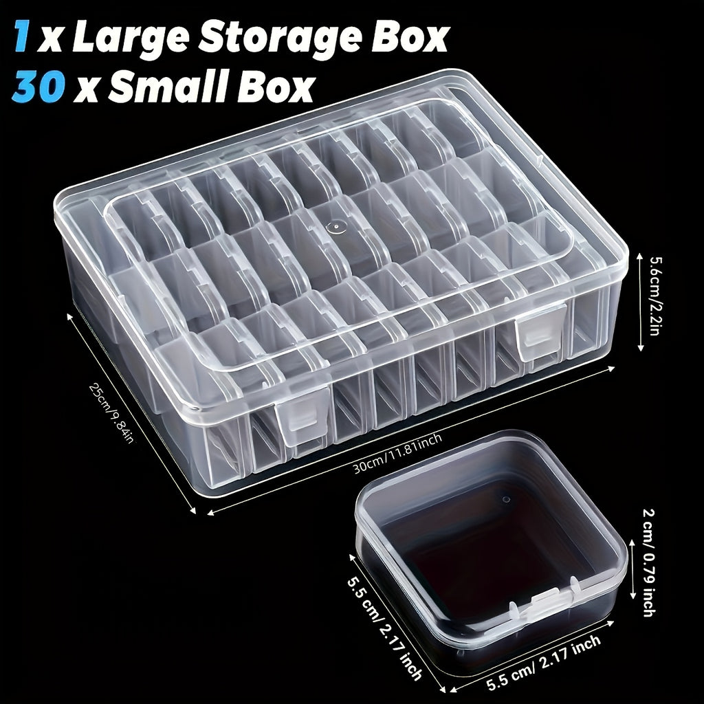Bead Organizer Storage Box with Drawers and Stackable Plastic Design, Listed 60, 90, 120 or 180 Pocket Options Including Pink for Jewelry and Hair Accessory Sorting