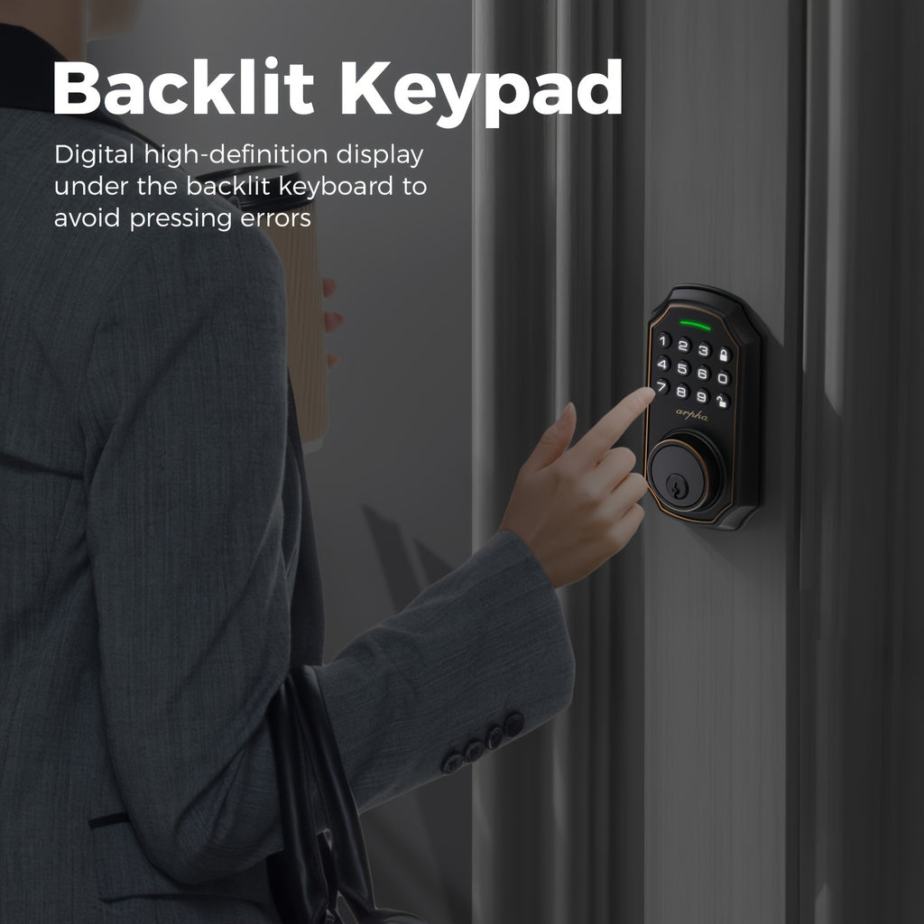 Digital Keypad Door Lock for Compatible Home and Apartment Doors, Keyless Entry with Black and Silvery Options, Single and Two-Piece Lock Selections