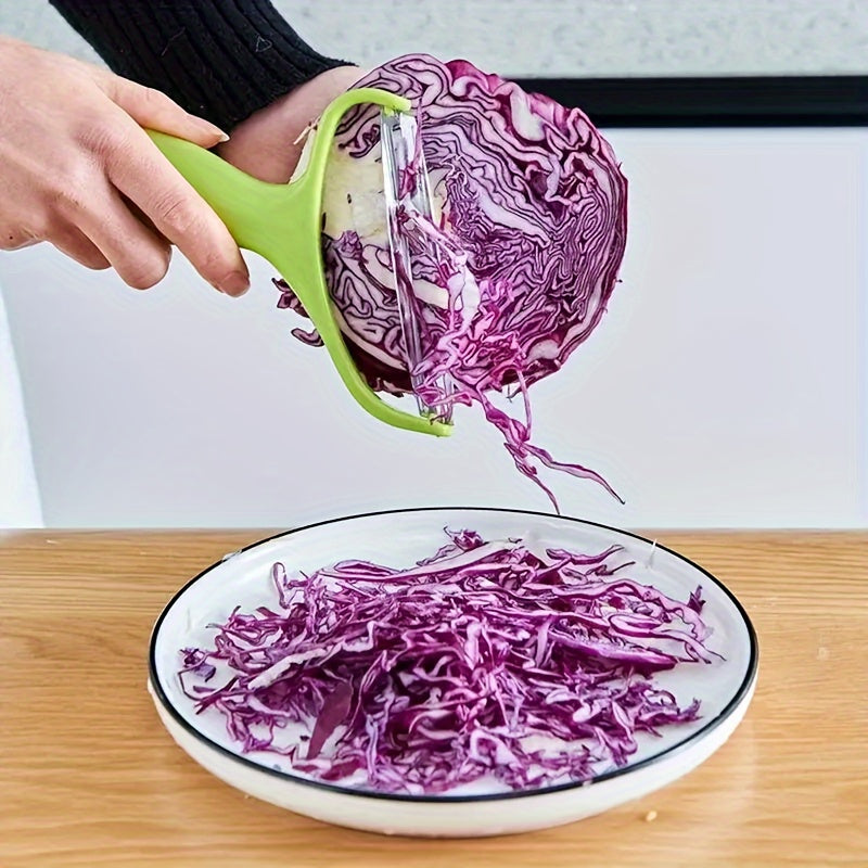 Large Capacity Manual Vegetable Prep Tool - Cabbage & Lettuce Processor | Wide Mouth Food-Safe Design | Kitchen Grater