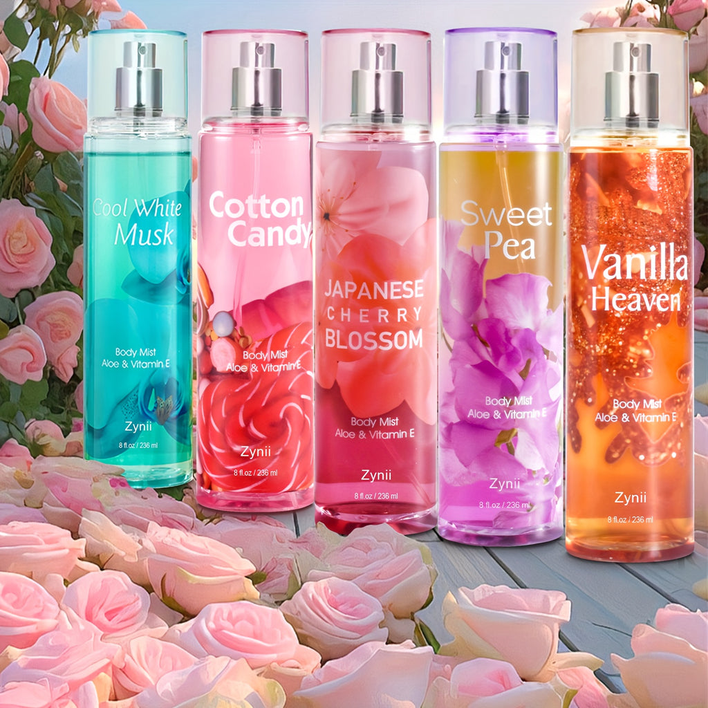 Women's Fragrance Mist for Hair and Body with Cool White Musk, Midnight Embrace and Cotton Candy Labels, Size and Upgraded Options for Daily Wear and Gifts