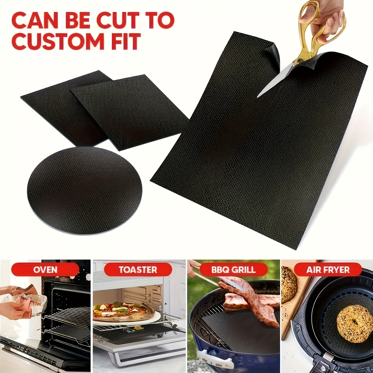 Nonstick Oven Mats 2-Pack with Listed Thick Heavy-Duty Design, Kitchen Liner Accessories for Compatible Ovens with Manufacturer-Approved Placement