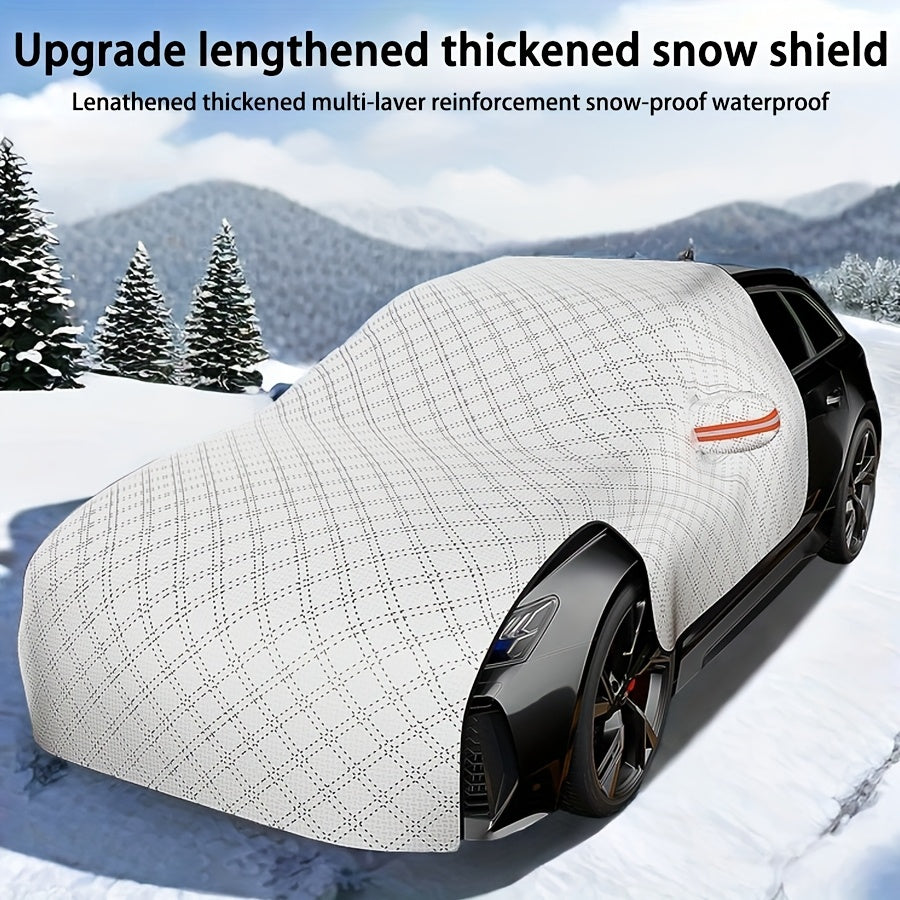 Front Windshield Snow Shield with Thickened Cloth Reference, One-Piece Car Window Cover for Parked Vehicle Frost, Snow and Seasonal Shade Use