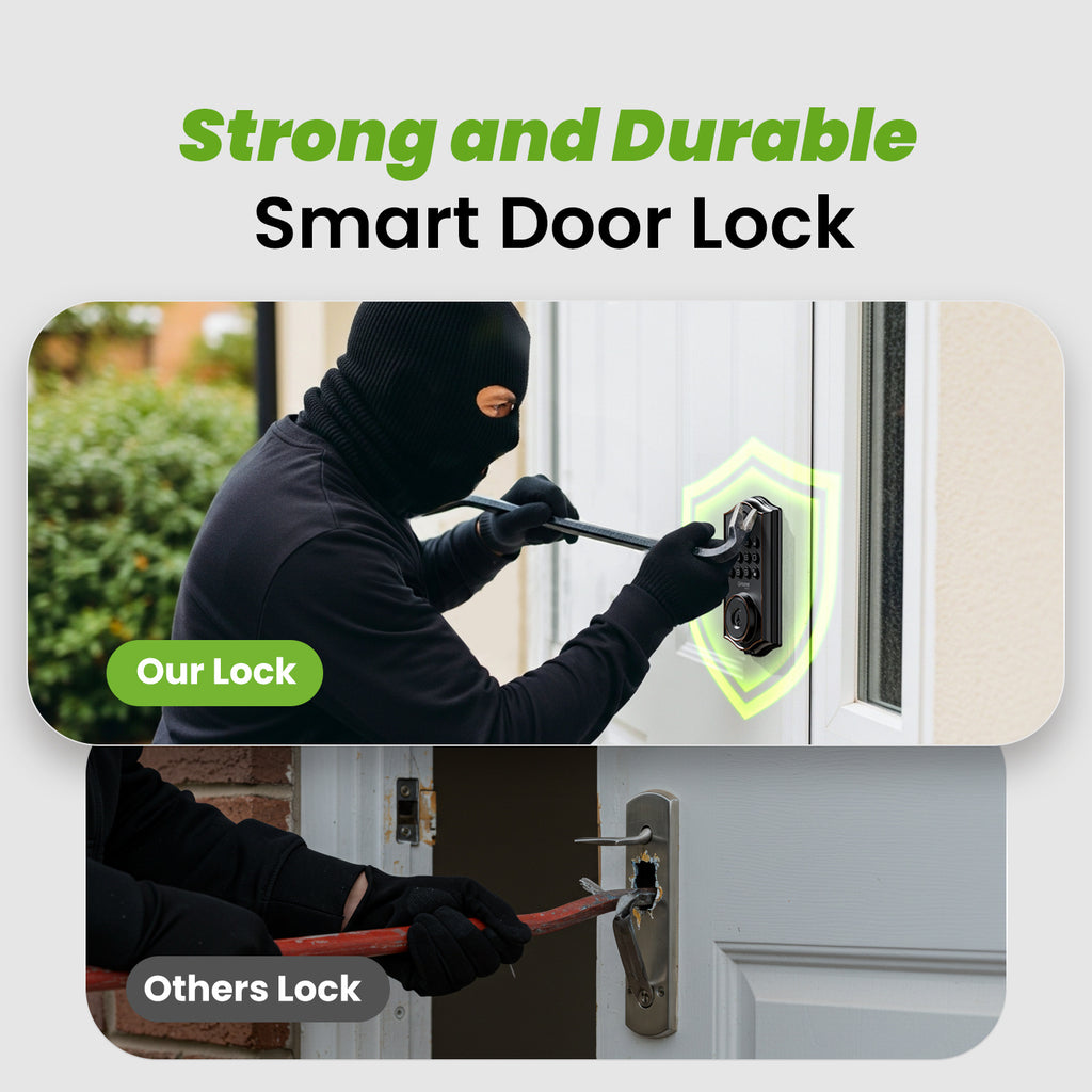 4-in-1 Smart Door Lock with Fingerprint, Passcode, Key and App Entry, Auto Lock and Temporary Offline Passwords, KD30 Pro and KD30B Pro Model Options