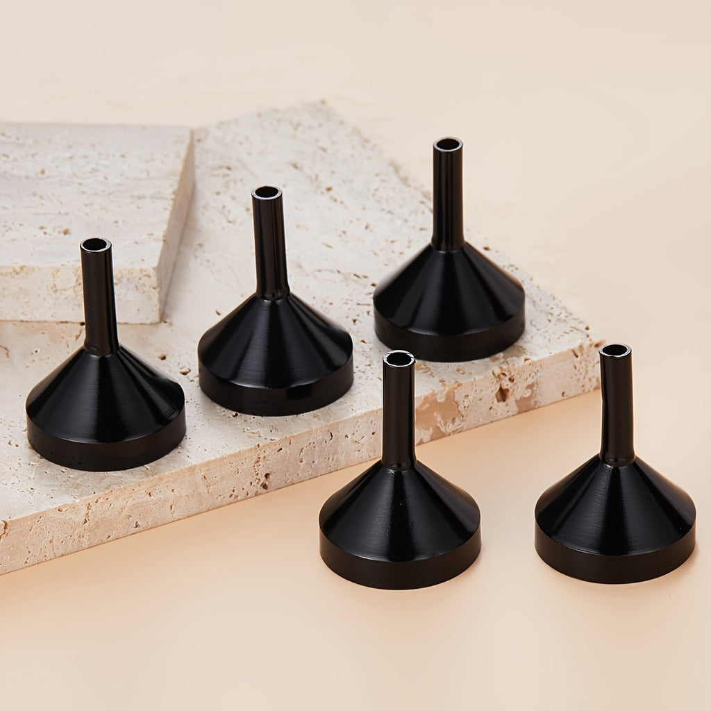 Mini Perfume Funnel in Aluminum Alloy, Small Bottle Refilling Tool with 1, 2 or 4 Piece Options in Silvery, Golden or Black for Fragrance Vials and Atomizers