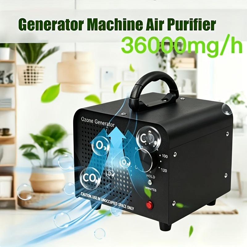 Ozone Generator Single Unit with Listed 36000mg/h Output, 0–120 Minute Timer, Humidity Display and Rubber Carry Handle for Specialist Odor-Treatment Evaluation