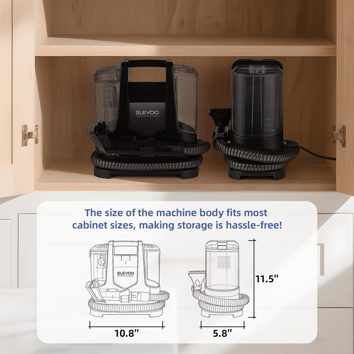Compact Carpet Cleaner Machine with 400W Motor, 12kPa Suction and Dual Tanks, Portable Upholstery Spot Cleaner for Pet Messes, Stairs and Car Seats