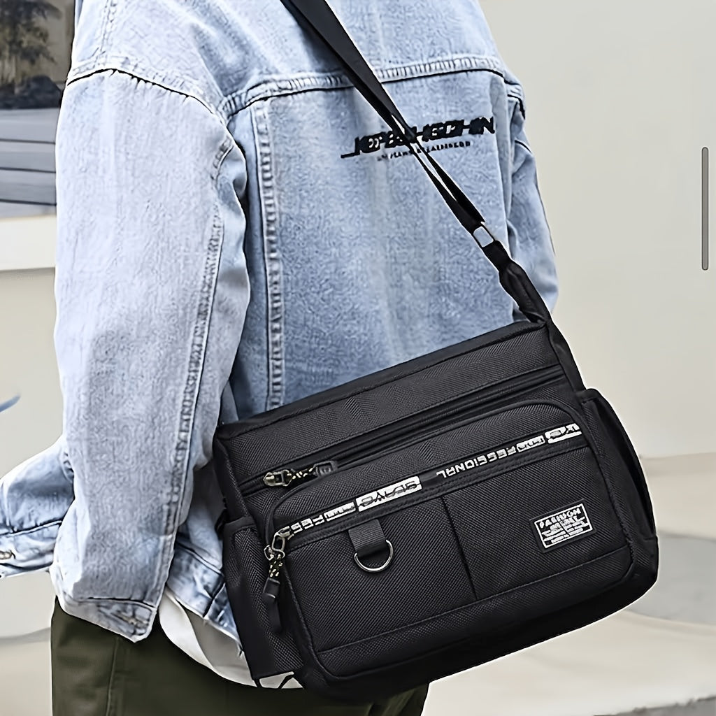 Men's Commute Backpack in Blue or Black with Polyester Lining, Adjustable Strap and Zipper Closure, Casual Everyday Carry Bag for Work and Routine Outings