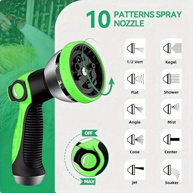 Flexible Garden Watering Hose with 25ft to 150ft Length Labels, Orange or Black Green and Selected Nozzle or Accessory Options for Lawn Care and Car Rinsing