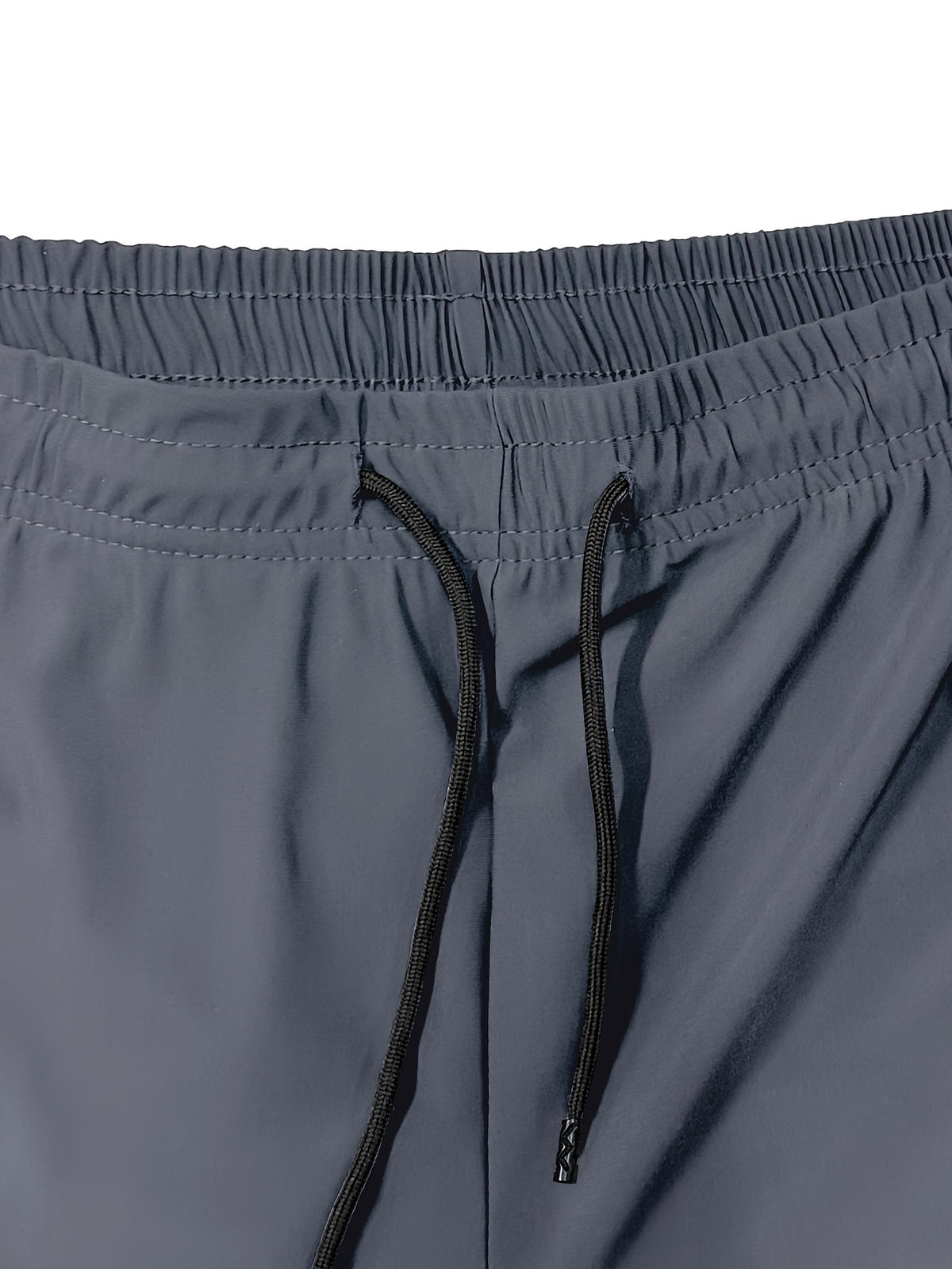Men's Stretch Shorts with Drawstring Waist and Zippered Pockets, 85% Polyamide and 15% Elastane Fabric in Eight Color-Style Labels for Casual Summer Wear