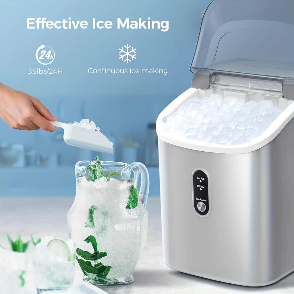 Nugget Ice Maker Countertop, 36 lbs Soft Chewable Pellet Ice Machine Daily, or 26 lb Bullet Ice Maker, Self-Cleaning, One-Touch, with Ice Scoop, for Kitchen Office, Christmas Birthday Gift