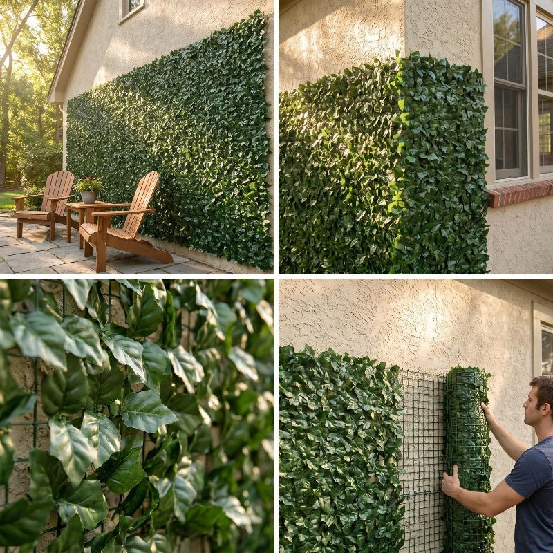 Artificial Ivy Privacy Fence Screen with Listed 119 by 40 Inch Size, Faux Greenery for Garden and Patio Decoration, 302 by 102 cm Option Label